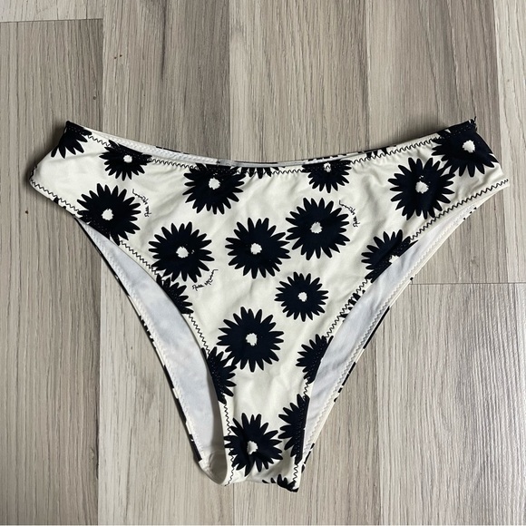 Stella McCartney Swimwear Linda Floral Print High Leg Brief Black‎ Cream Size XS - Picture 3 of 7